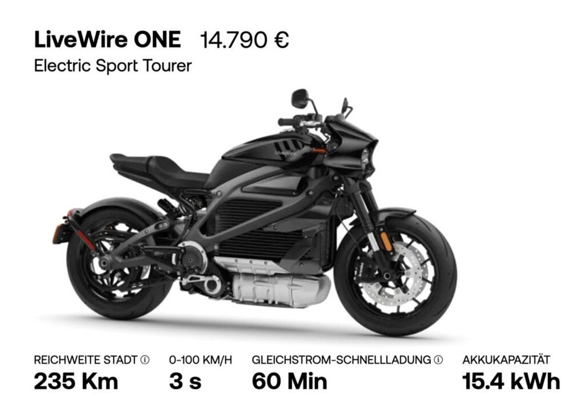LiveWire ONE ราคาใหม่