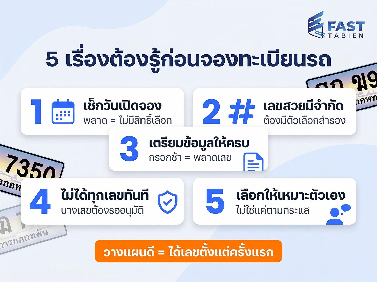 ขั้นตอนการจองทะเบียนรถ