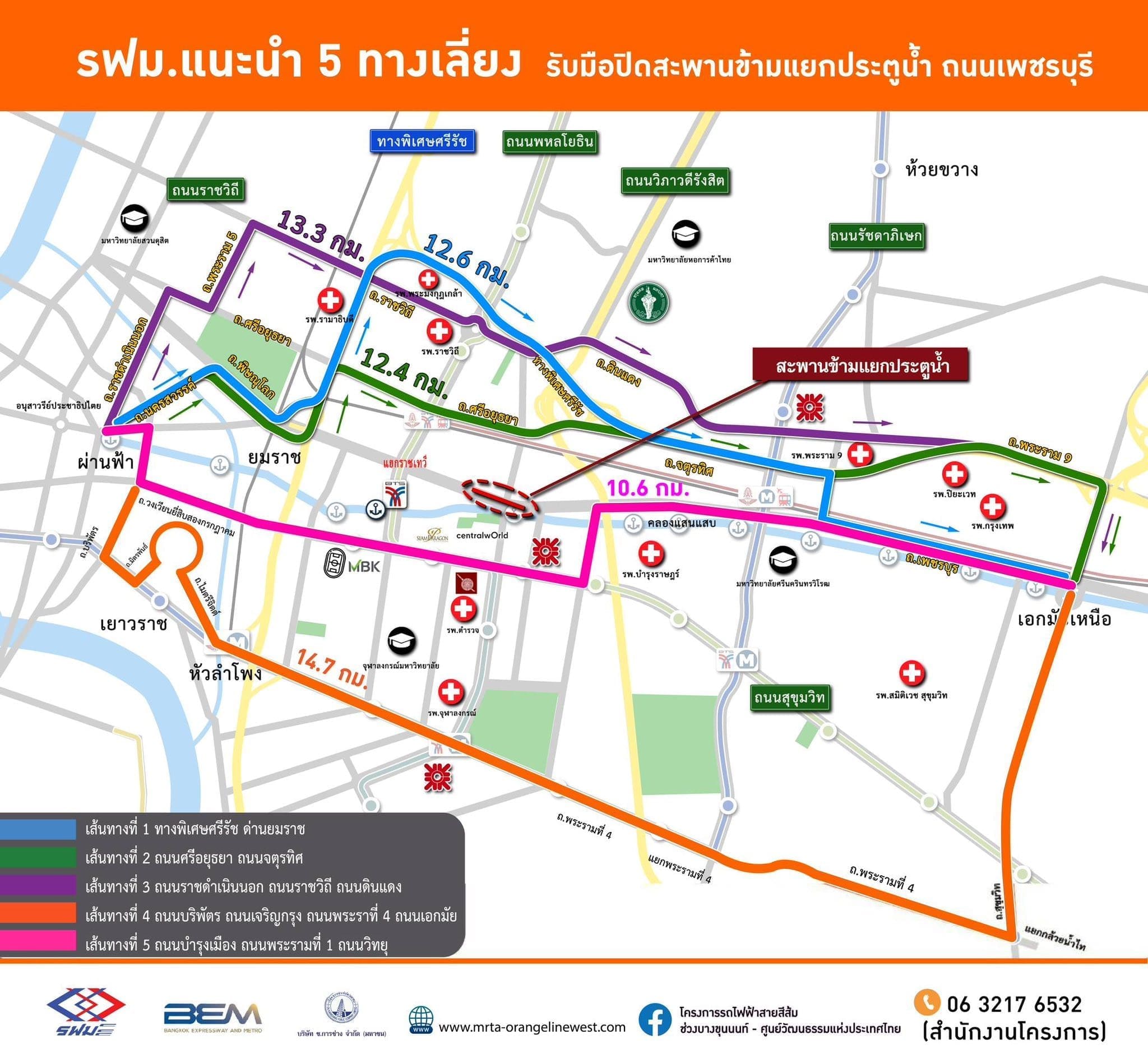 สั่งปิดสะพานข้ามแยกประตูน้ำ