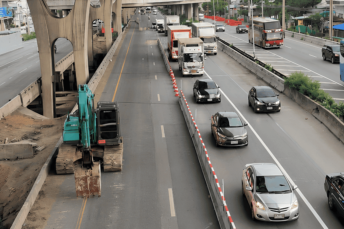 แจ้งปิดเบี่ยงการจราจรบนถนนเทพรัตน